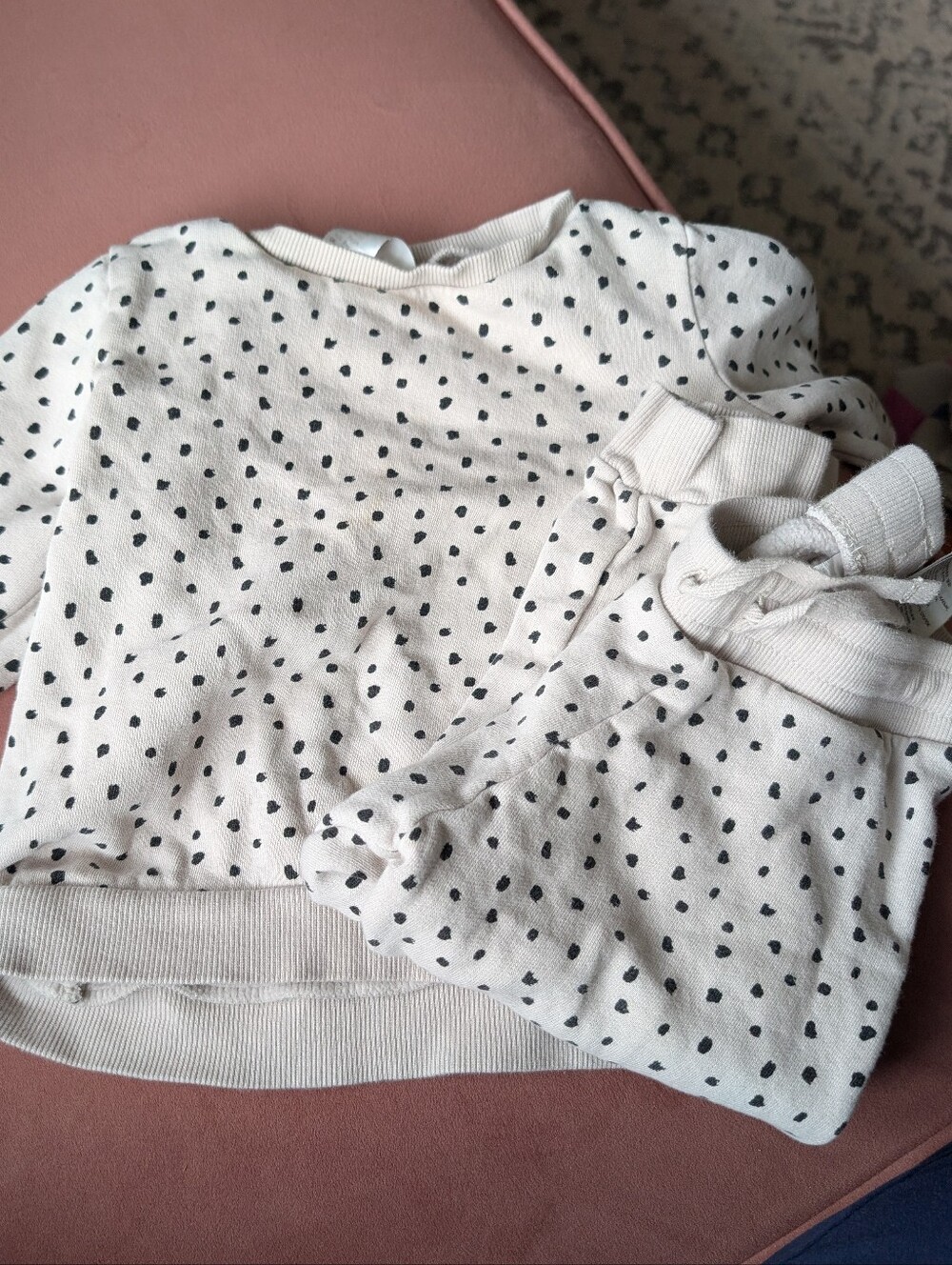 Kids Cream Polka Dot Sweatshirt